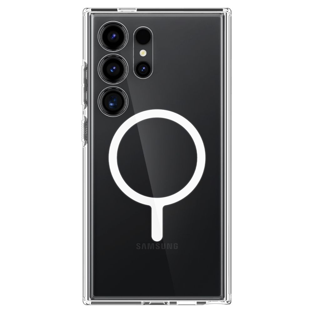 Etui Spigen Ultra Hybrid OneTap Metal Ring do Galaxy S24 Ultra, przezroczysto-white